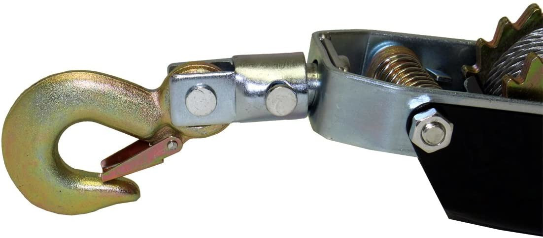 3 Ton Heavy-Duty Hand Puller with Cable Rope – 6000 lbs Capacity, Dual (2) Gear, 2 Hooks – Come Along Cable Puller Tool