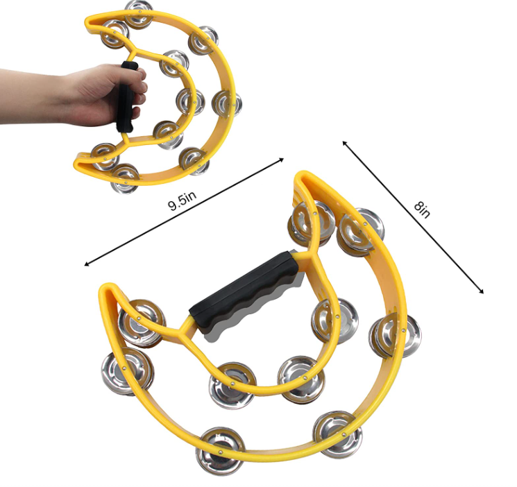 Zenison Double Row Tambourine - Ergonomic Handle & Metal Jingles