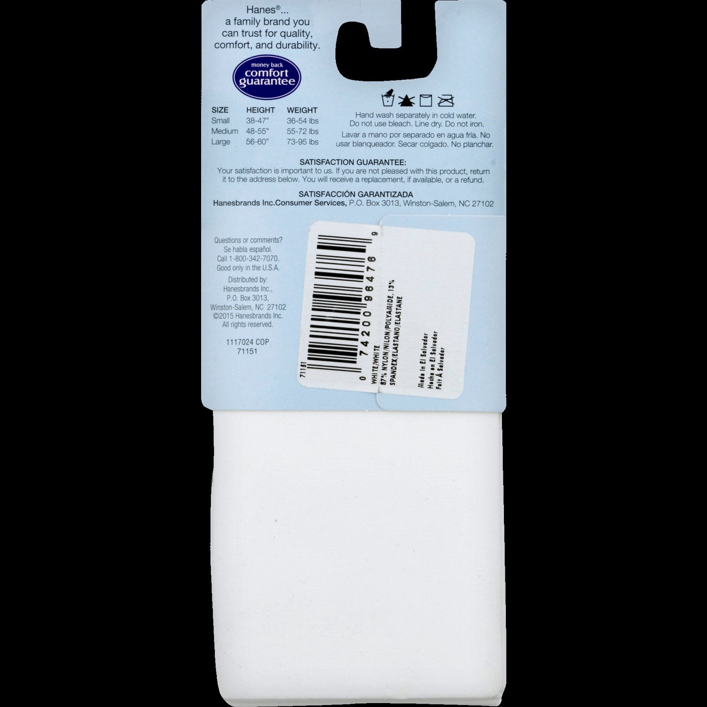 Hanes Girls Tights, 2 Pairs Stockings White Small (Little Girls & Big Girls)