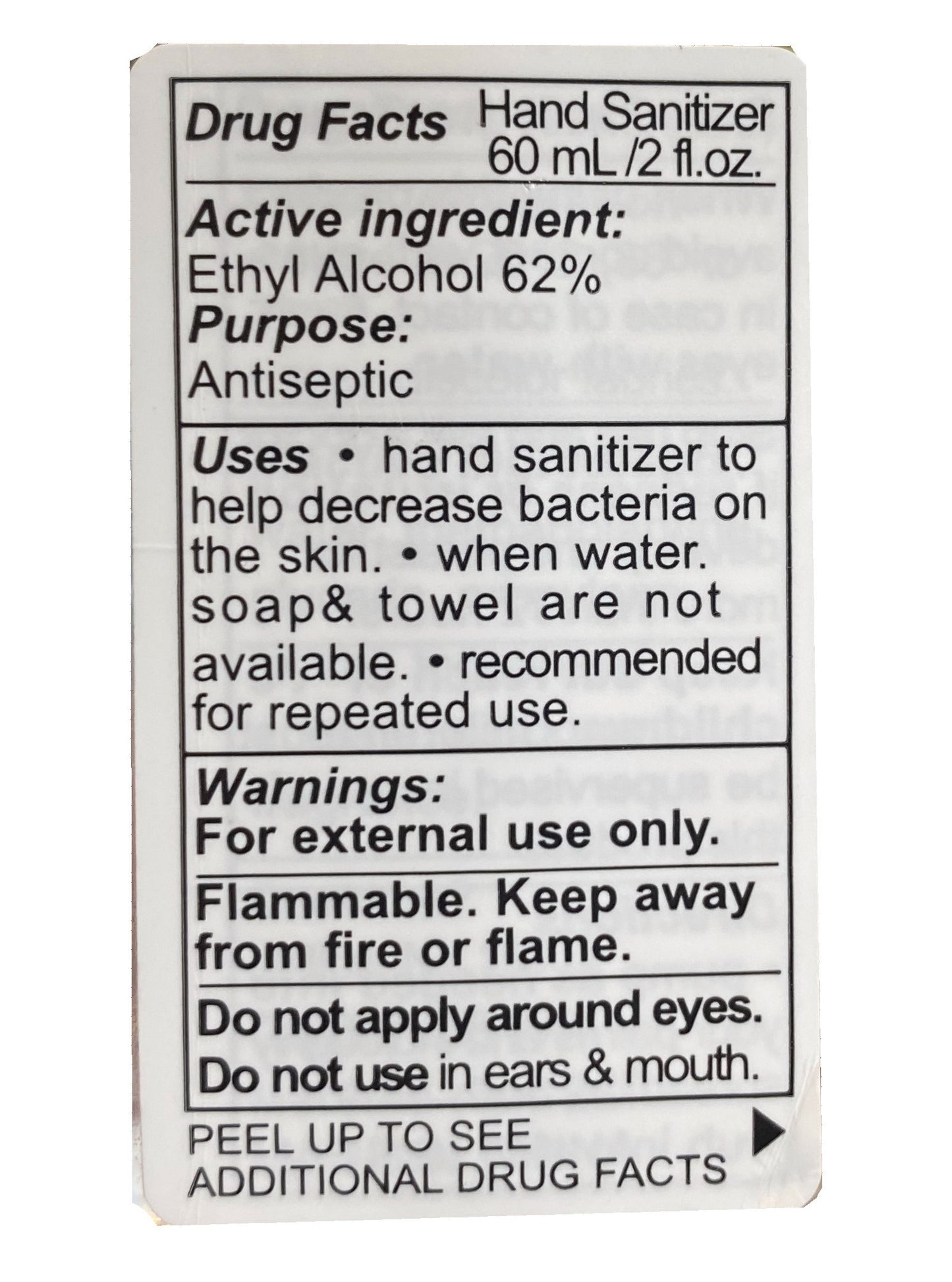 Hand Sanitizer Advanced Antibacterial Cleanser Clear Gel 60 ml / 2 oz per Bottle