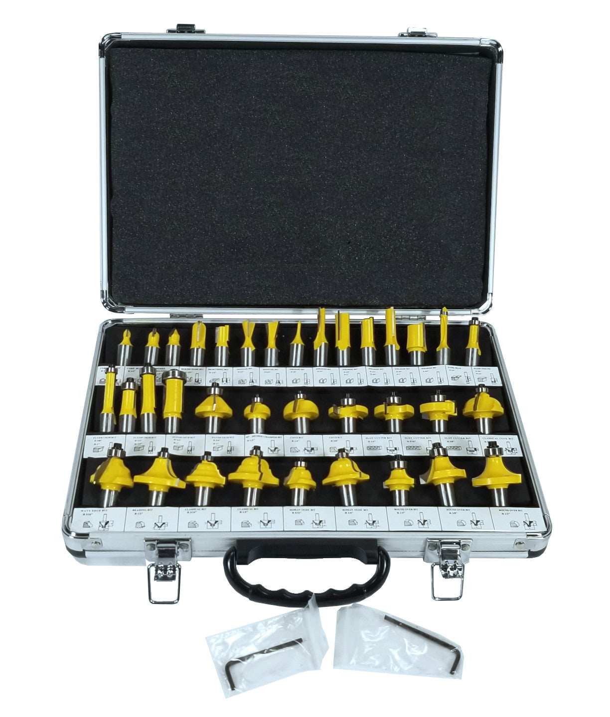 35 Piece Carbide Router Bits Set, 1/2" Shank, Multiple Route Bits, Aluminum Case