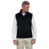 Harriton M795 Men's Essential Polyfill Full Zip Vest Zipping Pockets Blk, M & XL