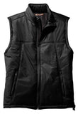 Harriton M795 Men's Essential Polyfill Full Zip Vest Zipping Pockets Blk, M & XL
