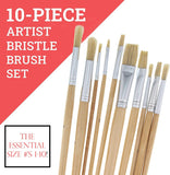Zen Art Supply 10 Pc Artist Paint Brush Set All Purpose Oil Watercolor Acrylic
