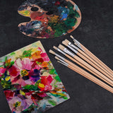 Zen Art Supply 10 Pc Artist Paint Brush Set All Purpose Oil Watercolor Acrylic