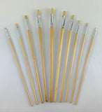 Zen Art Supply 10 Pc Artist Paint Brush Set All Purpose Oil Watercolor Acrylic