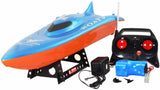 RC Balaenoptera Musculus Racing Speed Boat Radio Remote Control - Blue Orange