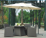 10' ft HANGING OFFSET PATIO UMBRELLA SUNSHADE Canopy Pool Deck BBQ Outdoor