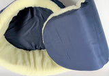 Plush Sherpa Lined Pet Bed with Removable Cushion, Size Med - Dark Navy
