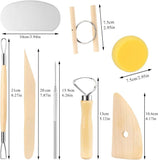 Clay Pottery Tool Kit 8 Piece Set for Ceramics, Wax Carving, Sculpting, Molding