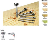 Drill Bit Set - Forstner 7 piece Professional Woodworking Drill Bit Set