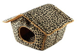 Cozy Pet Cottage, Foldable Pet House with Animal Print, Pet Bed 15" x 13" x 12"
