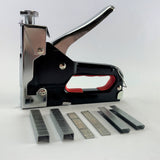 3 Way Tacker Staple Gun Kit Stapler Includes U-Shaped, Standard & Brad Nails