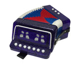 Childrens 7 KEY Button ACCORDION PURPLE Kids Accordian Organ Concertina