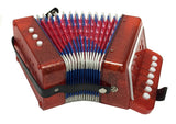 Children's 7 Key Button Accordion - Concertina - Red