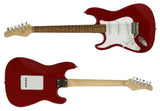 ELECTRIC GUITAR Left Handed Red Southpaw Leftie/Lefty Triple Pickups 3