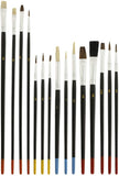 15pc Artist Paint Brush Set, all Purpose Oil, Watercolor, and Acrylic Paints