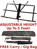 SHEET MUSIC STAND - MUSICAL SCORE NOTES TRIPOD Black Folding Carrying Bag NEW