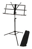 SHEET MUSIC STAND - MUSICAL SCORE NOTES TRIPOD Black Folding Carrying Bag NEW