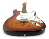 STRAT - ST BURL MAPLE - SUNBURST Tobacco EXOTIC WOOD - Custom Electric Guitar