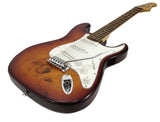 STRAT - ST BURL MAPLE - SUNBURST Tobacco EXOTIC WOOD - Custom Electric Guitar