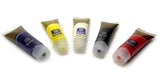 ACRYLIC PAINTS SET 5 x 120ml Tubes White Red Blue Black Yellow Canvas Crafts
