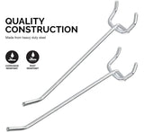 Pack of 10 - Metal Peg Board 8" Hooks Hanging Shelving Storage Steel Display