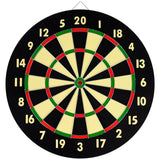 Dartboard Set - Double Sided 16.5" DART BOARD + 6 Brass Tipped DARTS