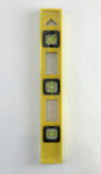 16" Level with Ruler on Side - 3 Vial Plastic Yellow Level Measurement Tool