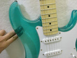 ELECTRIC GUITAR - GREEN See-Through ACRYLIC - CUSTOM - MAPLE NECK NEW