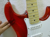 ELECTRIC GUITAR - RED See-Through ACRYLIC - CUSTOM - MAPLE NECK NEW