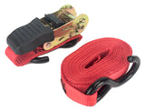 Ratchet Strap 1"x15' Rubber Coated S Hook Ratcheting Handle Quick Release Button