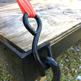 Ratchet Strap 1"x15' Rubber Coated S Hook Ratcheting Handle Quick Release Button