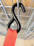 Ratchet Strap 1"x15' Rubber Coated S Hook Ratcheting Handle Quick Release Button