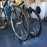 2 Bike Bicycle Stand Parking Garage Storage Organizer Cycling Rack Silver Twin