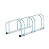 3-Bike Floor Bike Stand-Silver Bicycle Rack Stand Parking Mounted Holder