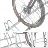3-Bike Floor Bike Stand-Silver Bicycle Rack Stand Parking Mounted Holder