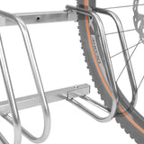 3-Bike Floor Bike Stand-Silver Bicycle Rack Stand Parking Mounted Holder