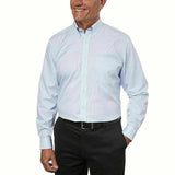 Kirkland Signature Men’s Button Down Dress Shirt Light Blue White Check Size 16