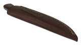 Damascus Steel Skinning Knife Handmade Leather Sheath Rosewood/Burl Wood Handle