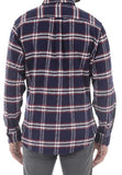 Jachs Men’s Long Sleeve Brawny Flannel Shirt Medium, Navy/Red