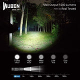 WUBEN TO40R LED Flashlight 1200 Lumens USB Rechargeable Waterproof 5 Modes