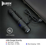 WUBEN TO40R LED Flashlight 1200 Lumens USB Rechargeable Waterproof 5 Modes