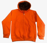 Mossy Oak Aqua Defense Full Zip Sweatshirt Camo Hoodie Safety Orange Small