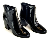 Women's dv by Dolce Vita Florence Black Patent Front-Zip Booties, Size: 7 US