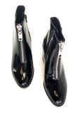 Women's dv by Dolce Vita Florence Black Patent Front-Zip Booties, Size: 7 US