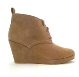 Women's Dolce Vita Terri Lace Up Wedge Booties Color: Light Taupe Size: 5.5 US