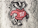 Wisconsin Badgers Women's Heathered Gray/White Large Sherpa Full-Zip Jacket