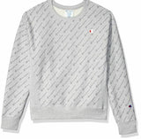 Champion LIFE Women's GREY Heather Large Printed Reverse Weave Crew