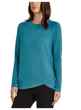Danskin Women's Long Sleeve Crossover Top, Colonial Blue, XX-Large